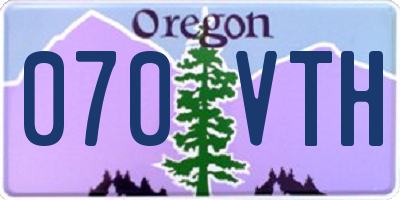 OR license plate 070VTH