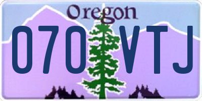 OR license plate 070VTJ