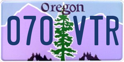 OR license plate 070VTR
