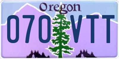 OR license plate 070VTT