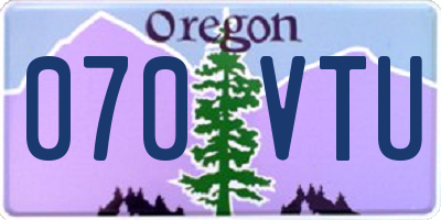 OR license plate 070VTU
