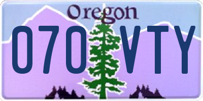 OR license plate 070VTY