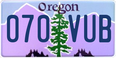 OR license plate 070VUB