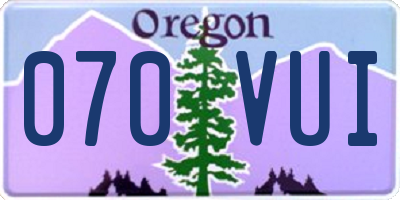 OR license plate 070VUI