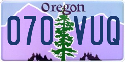 OR license plate 070VUQ