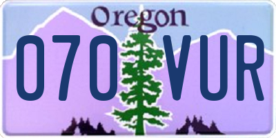 OR license plate 070VUR