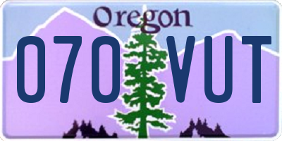 OR license plate 070VUT