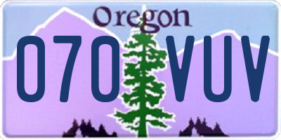 OR license plate 070VUV