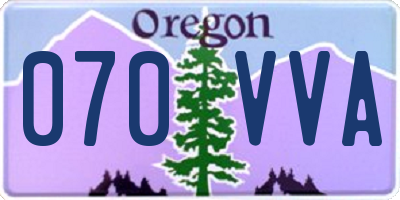 OR license plate 070VVA