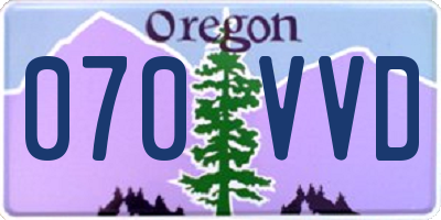 OR license plate 070VVD
