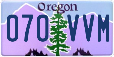 OR license plate 070VVM