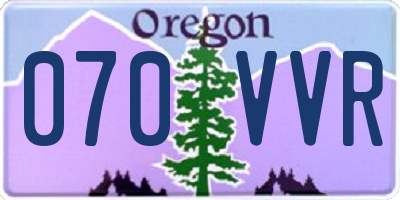 OR license plate 070VVR