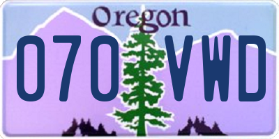 OR license plate 070VWD