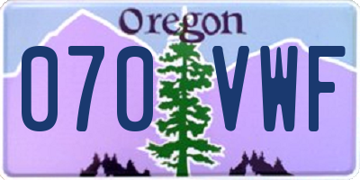 OR license plate 070VWF