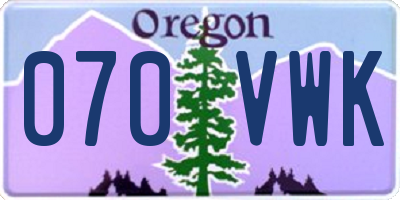 OR license plate 070VWK