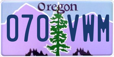 OR license plate 070VWM