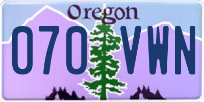 OR license plate 070VWN