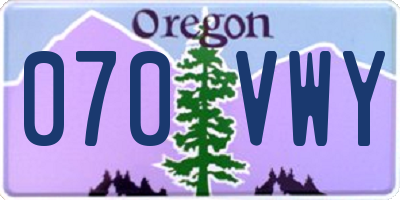 OR license plate 070VWY