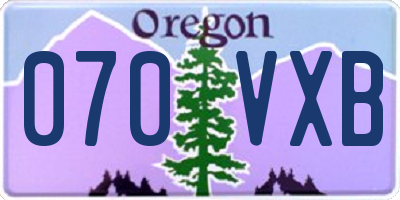 OR license plate 070VXB