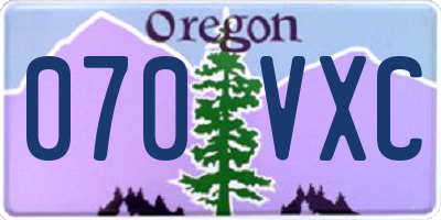OR license plate 070VXC