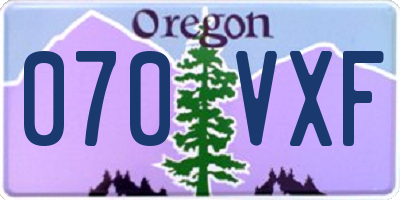OR license plate 070VXF