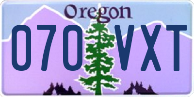 OR license plate 070VXT