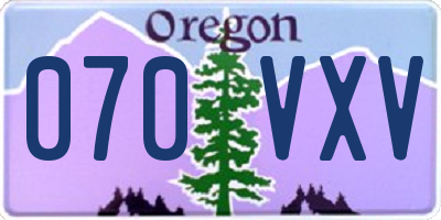 OR license plate 070VXV