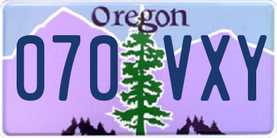 OR license plate 070VXY