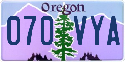 OR license plate 070VYA