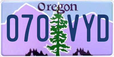 OR license plate 070VYD