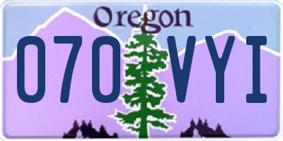 OR license plate 070VYI