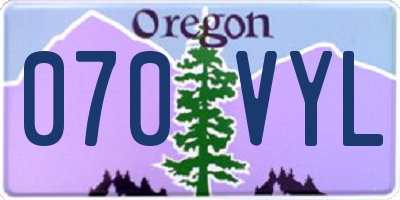 OR license plate 070VYL