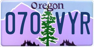 OR license plate 070VYR