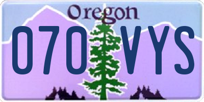 OR license plate 070VYS
