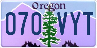OR license plate 070VYT