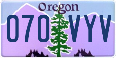 OR license plate 070VYV