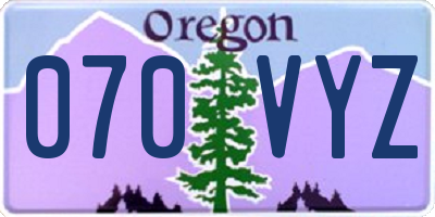 OR license plate 070VYZ