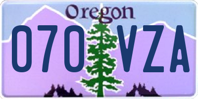 OR license plate 070VZA