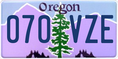OR license plate 070VZE