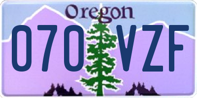 OR license plate 070VZF