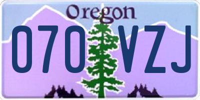 OR license plate 070VZJ