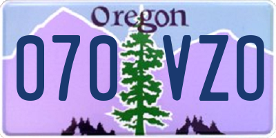 OR license plate 070VZO