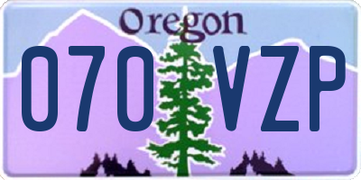 OR license plate 070VZP