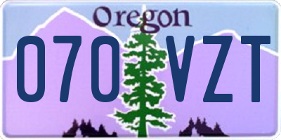 OR license plate 070VZT