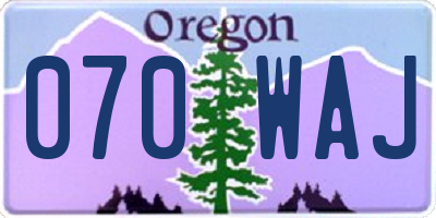 OR license plate 070WAJ