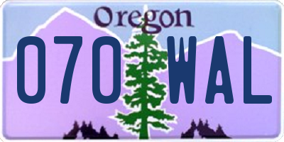 OR license plate 070WAL