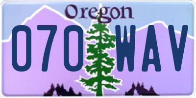 OR license plate 070WAV