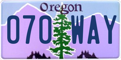 OR license plate 070WAY