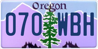 OR license plate 070WBH