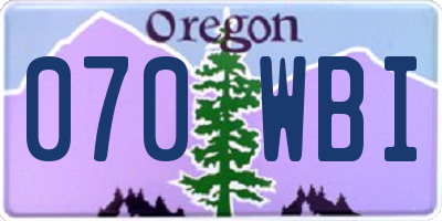 OR license plate 070WBI